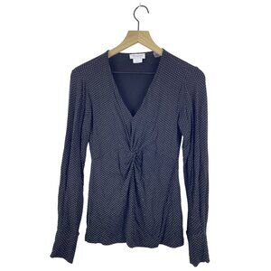 Seraphine Women's XS Maternity Pregnancy Polka Dot V-Neck Knot Front Blouse